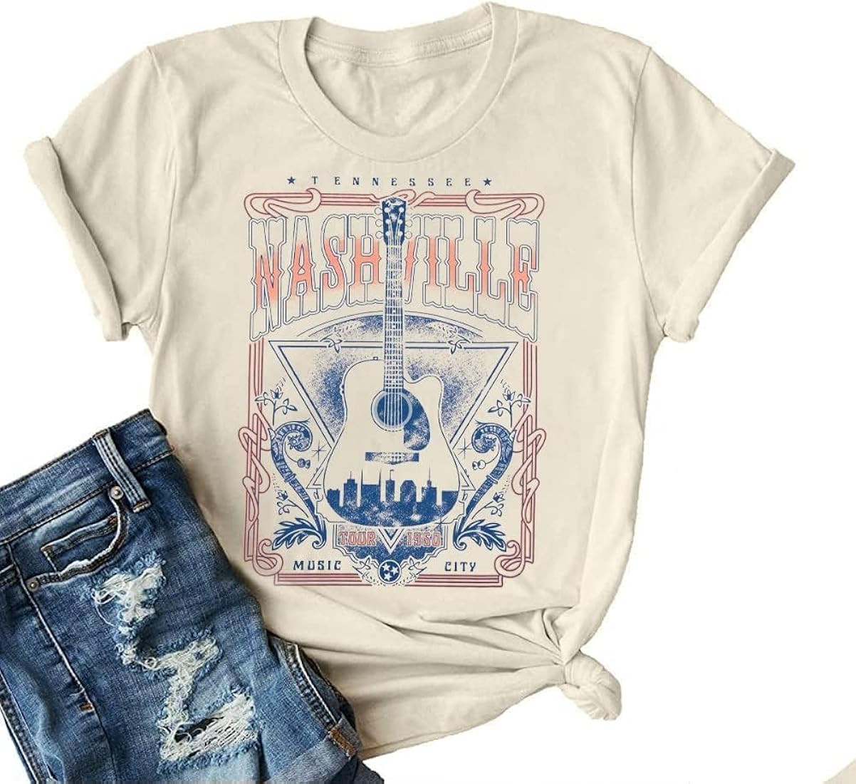 Country Music Shirt for Women Cow Skull Shirts Western Graphic T Shirts Rodeo Cowboy Short Sleeve... | Amazon (US)