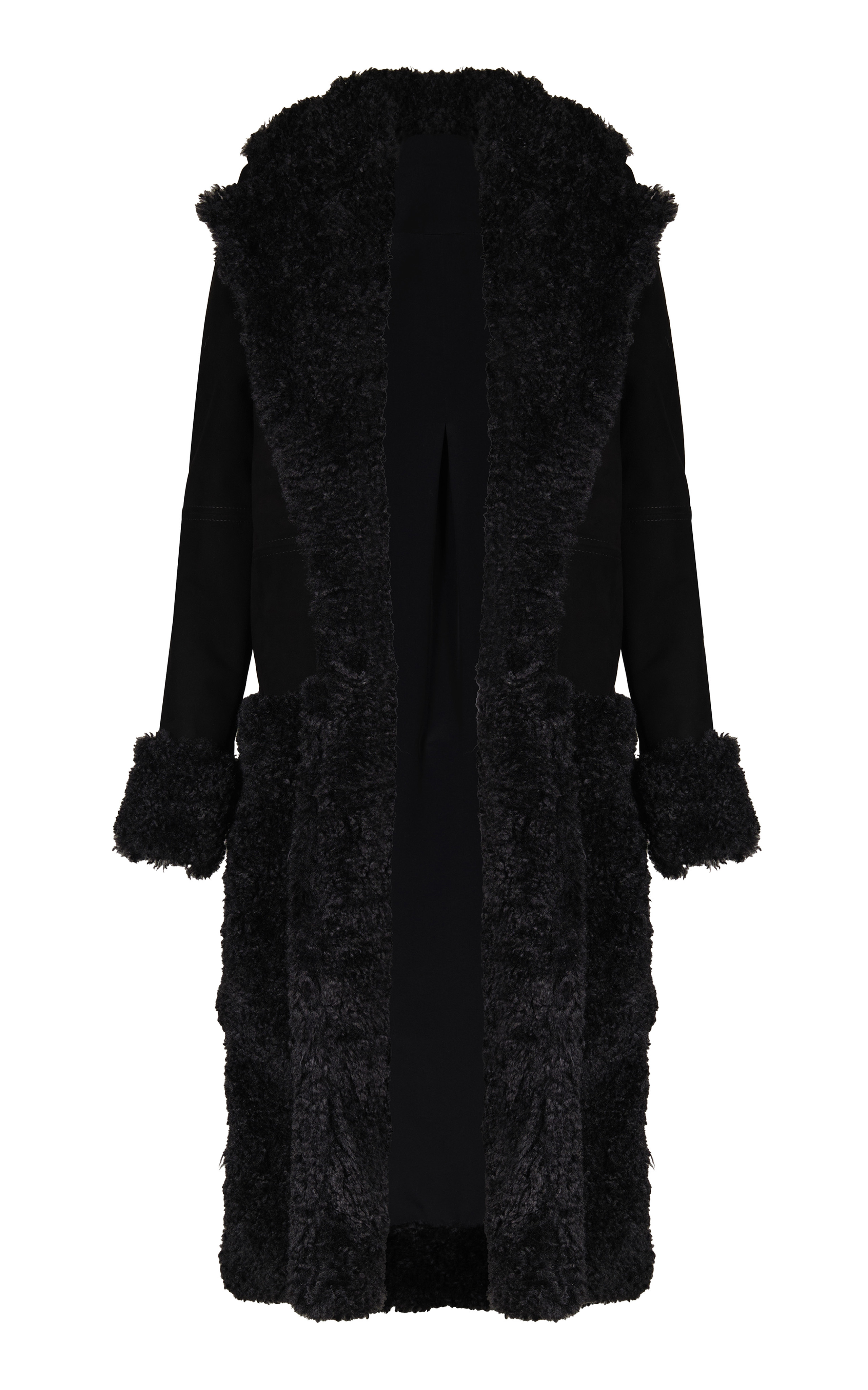 Efecto Duradero Vegan Shearling-Trimmed Leather Coat | Moda Operandi (Global)