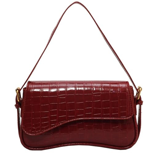 Small Shoulder Bag Purse for Women Crocodile Handbag Clutch Purse Classic Retro Crossbody Bag Satchel with Adjustable Strap | Amazon (US)
