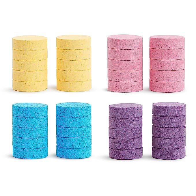 Munchkin Color Buddies Moisturizing Bath Water Color Tablets, 40 Pack, Yellow, Pink, Blue, Purple | Amazon (US)