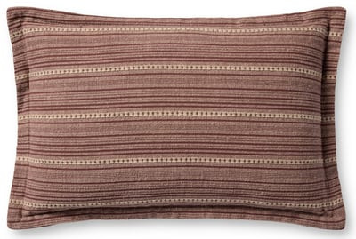 Howie Pillow PCJ-0023 Wine/Natural Cotton Striped | Rugs Direct