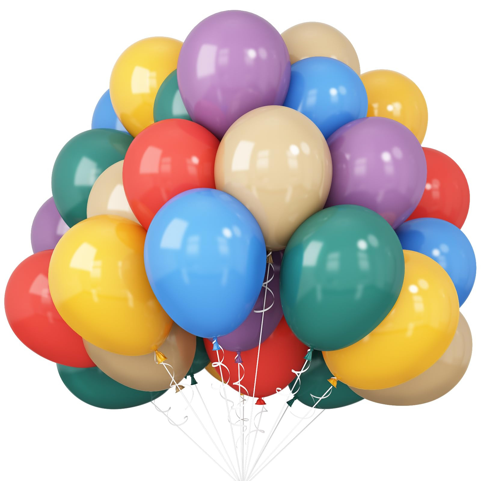 Colorful Balloons Rainbow Assorted Color Latex Balloons Set 60pcs 12inch Blush Blue Nude Light Pu... | Amazon (US)