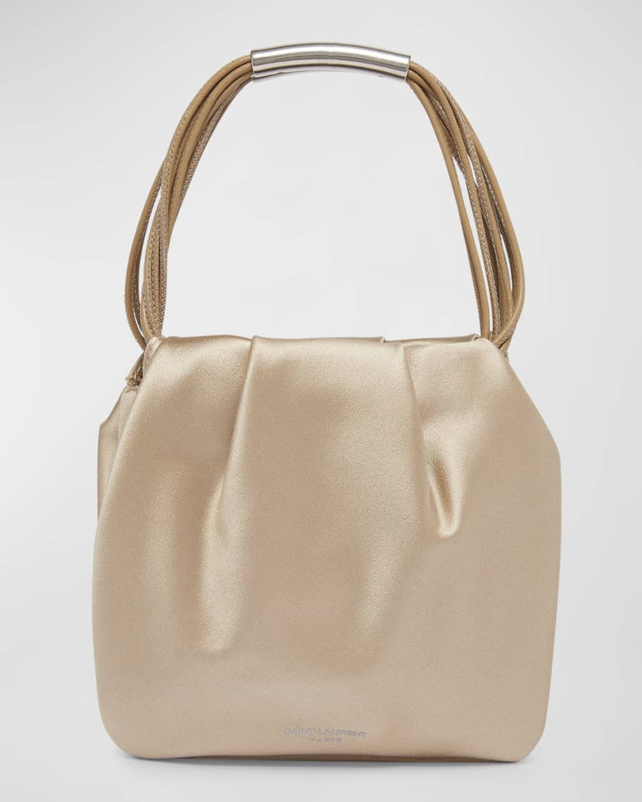 Saint Laurent Mini Pochon Satin Top-Handle Bag | Neiman Marcus