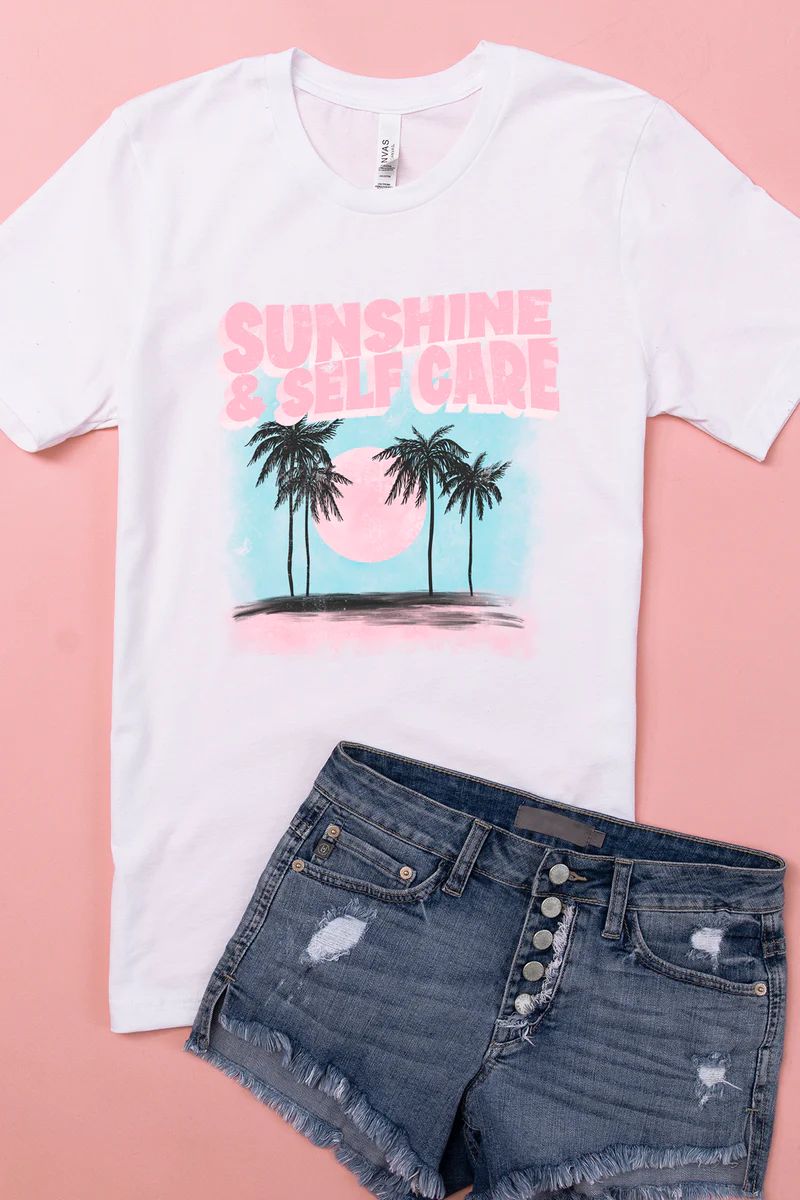 Sunshine And Self Care Graphic Tee | The Pink Lily Boutique
