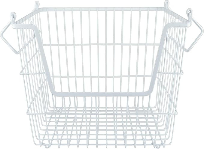 DII Metal Wire Mesh Stackable Utility Storage Bin, Large Rectangle, 13x10x11, White | Amazon (US)