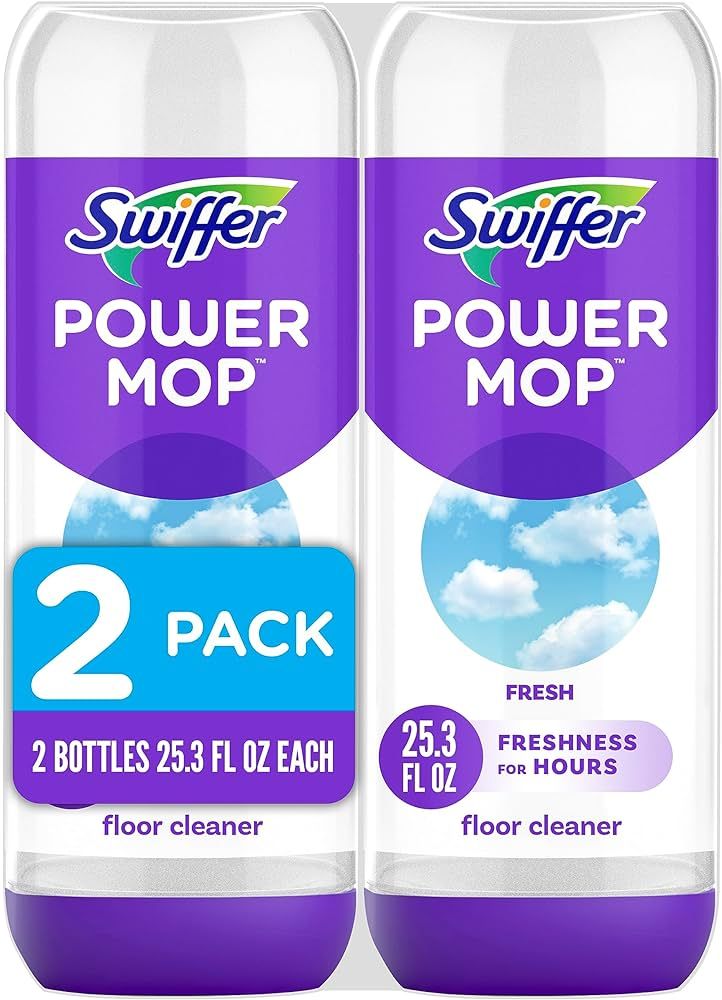Swiffer PowerMop Floor Cleaning Solution with Fresh Scent, 25.3 fl oz, 2 Pack | Amazon (US)
