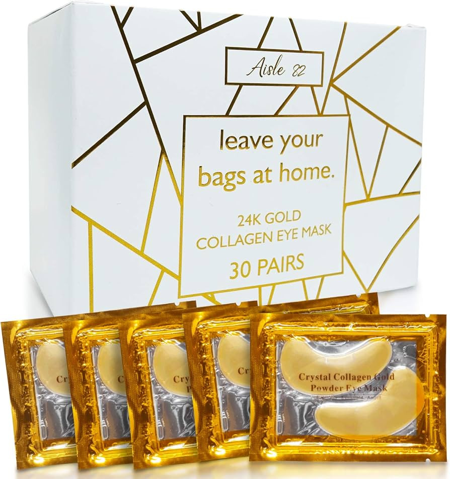 30 Pairs 24K Gold Under Eye Patches for Women – Collagen Gold Masks for Dark Circles and Puffin... | Amazon (US)