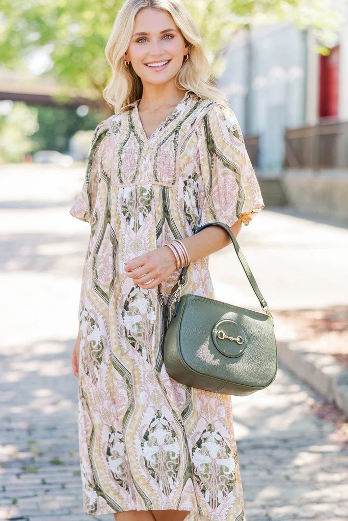 Made For Joy Brown Medallion Babydoll Dress | The Mint Julep Boutique