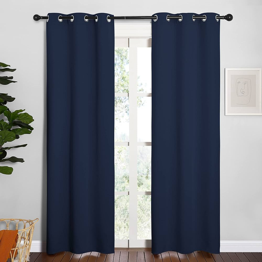 NICETOWN Blackout Curtain Panels, Window Treatment Energy Saving Thermal Insulated Solid Grommet ... | Amazon (US)