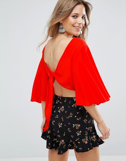 ASOS Open Back Cropped Kimono Top | ASOS UK