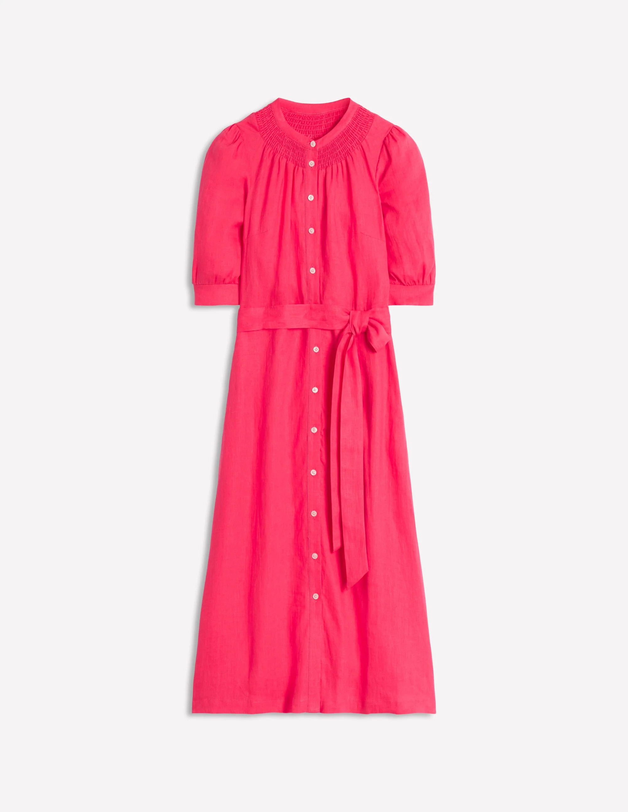 Ada Linen Midi Dress-Camelia Pink | Boden (US)