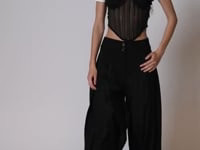 AMBER WIDE LEG PLEATED TROUSER PANT | AKIRA