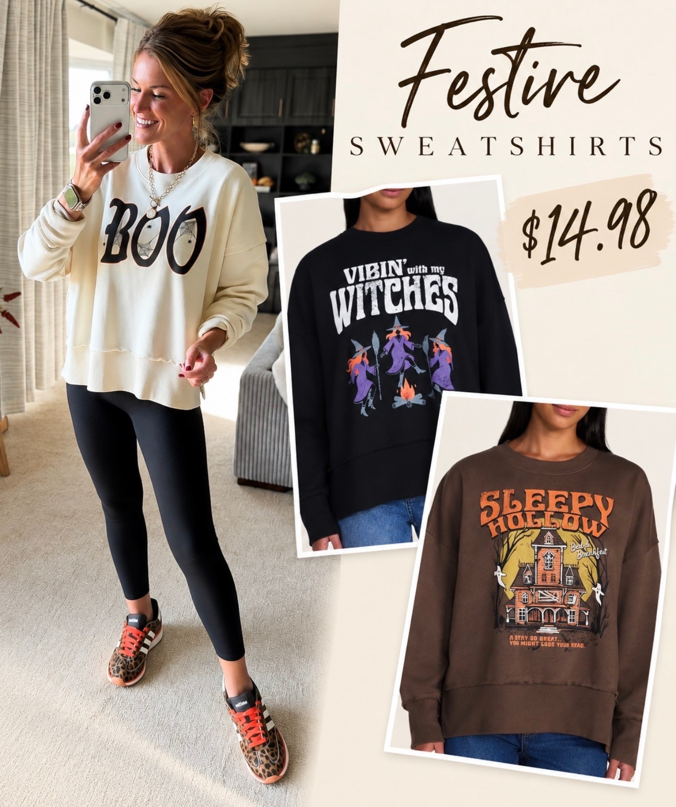 Not into costumes, but still want to be festive for Halloween?! I got you. Grab one of these sweatshirts for less than $15. Wearing small. Runs roomy.

#LTKSeasonal #LTKOver40