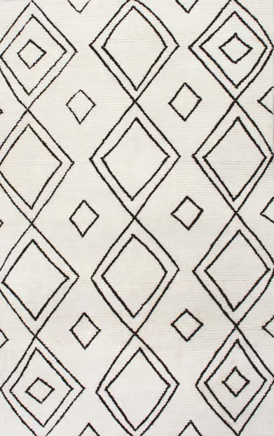 Natural Moroccan Diamond Wool Area Rug | Rugs USA