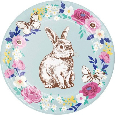 Say Hooray! Sights of Spring Bunny Dinner Paper Disposable Plates 8.875" - 32ct | Target