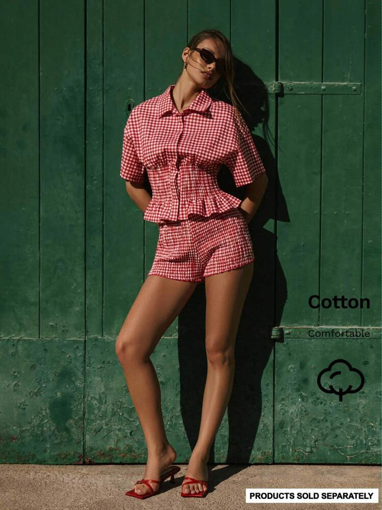 Musera Gingham Top | SHEIN