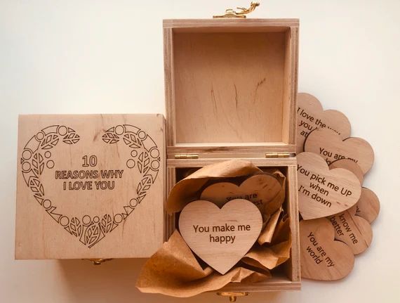 Romantic reasons why box Personalised Why I love you box Personalized Valentine's Day Anniversary... | Etsy (US)