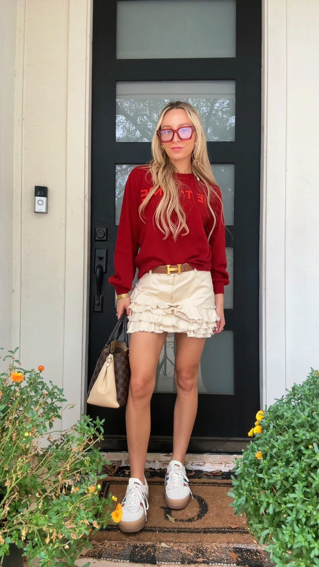 Casual holiday outfit idea with Jean skirtt

#LTKHoliday #LTKSeasonal #LTKStyleTip