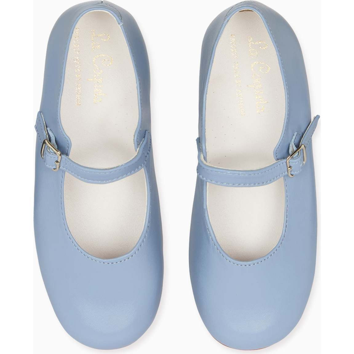 Dusty Blue Leather Girl Mary Jane Shoes | Maisonette