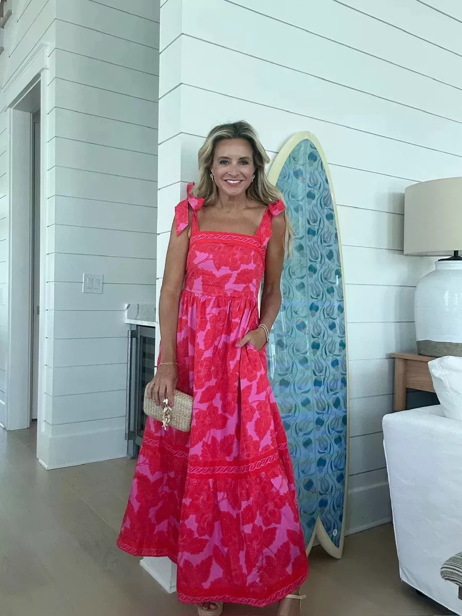 This floral dress from Avara's Natasha summer collection is absolute perfection! Pink florals, self-tie shoulders, and so cute paired with heels and my fave woven clutch. Use my code FANCY15 for 15% off. Vacays, showers, graduations, this dress has you covered for all your summer events! Wearing an XS! 

 #LTKSeasonal #LTKFindsUnder100 #LTKStyleTip