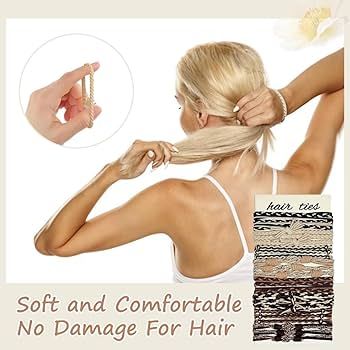 Latest Upgrade 24pcs Boho Hair Ties Bracelet Hair Ties for Women, Colors Boho Hair Ties Hair Ties... | Amazon (US)