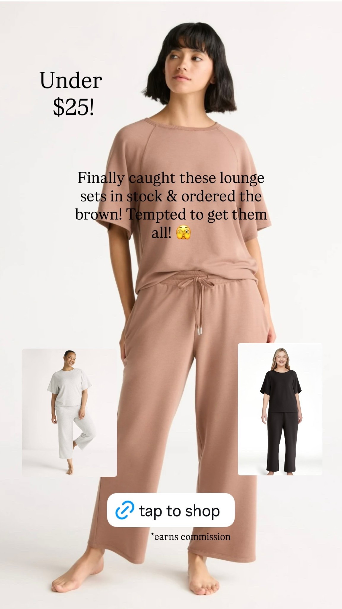 Finally caught these lounge sets in stock & ordered the brown! Tempted to get them all! 🫣 Under $25 at Walmart! These are perfect for school drop off. 

#LTKStyleTip #LTKFindsUnder50 #LTKOver40