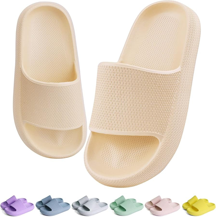 KOUECI Kids Cloud Slides Boys Girls Shower Slippers Slip on Slide Sandals Non-slip Summer Beach P... | Amazon (US)