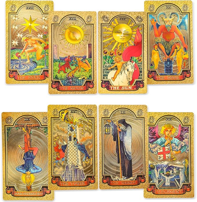KIINO 78 Gold foil Tarot Cards with Guide Book Tarot Deck for Beginners and Professional Player w... | Amazon (US)