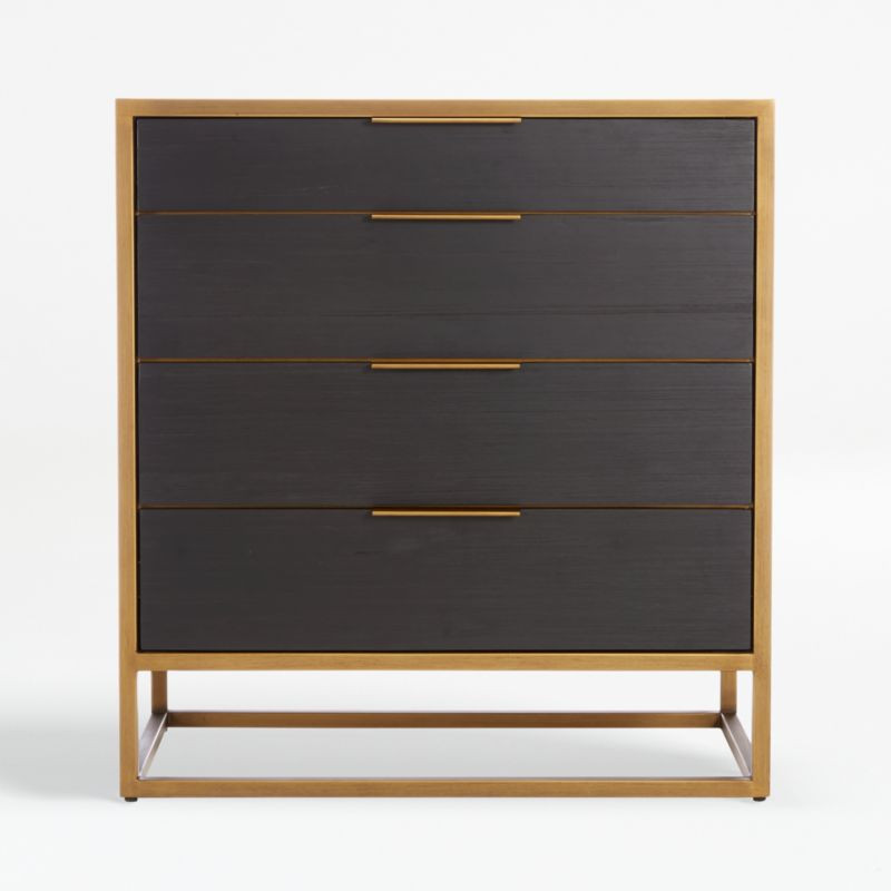 Oxford Black 4-Drawer Chest + Reviews | Crate and Barrel | Crate & Barrel