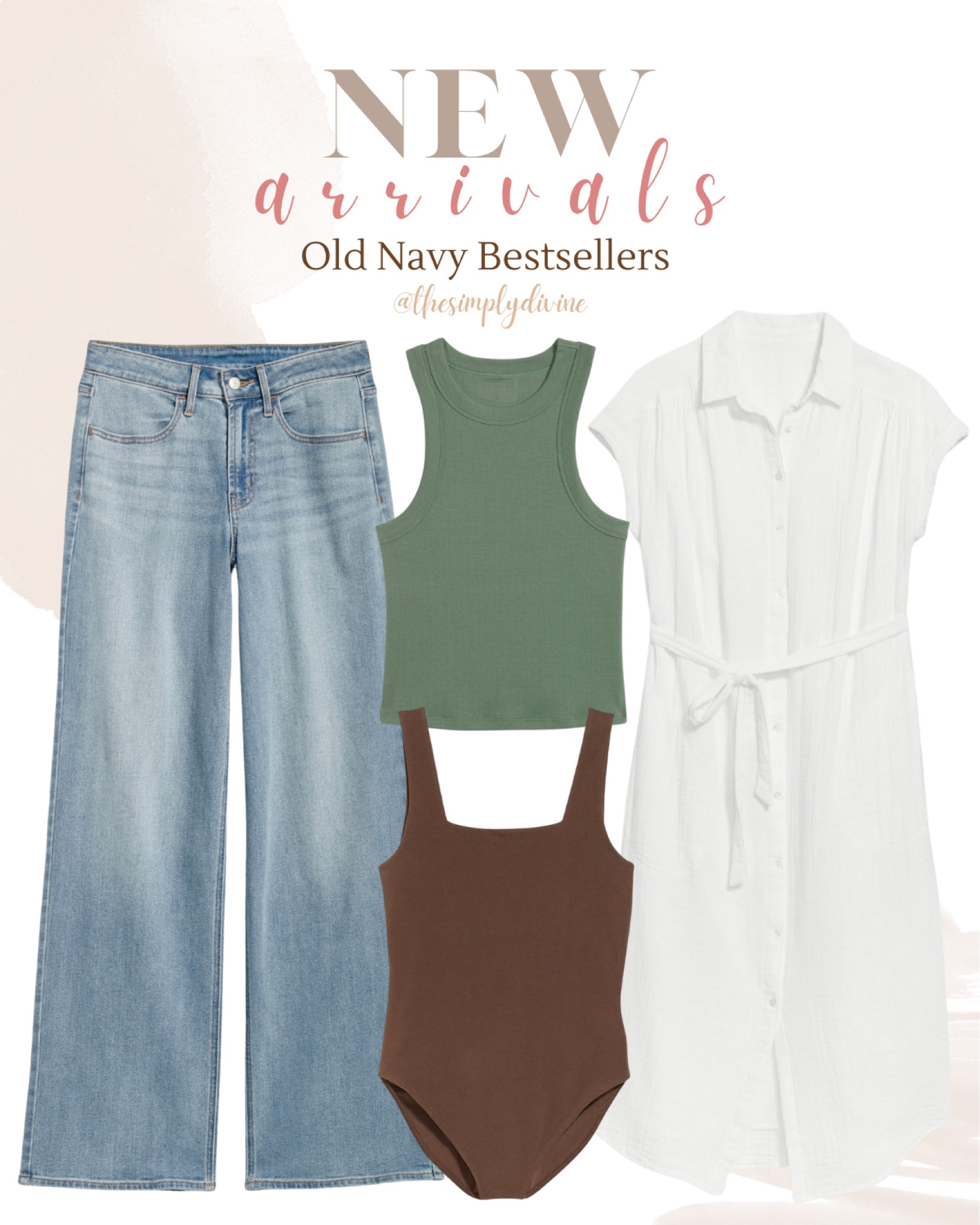 Old Navy new arrivals that are also bestsellers! Love these spring neutrals. 👀💕

| Old Navy | jeans | new arrivals | tank top | bodysuit | dress | find | sale | 

#LTKstyletip #LTKunder50 #LTKsalealert
