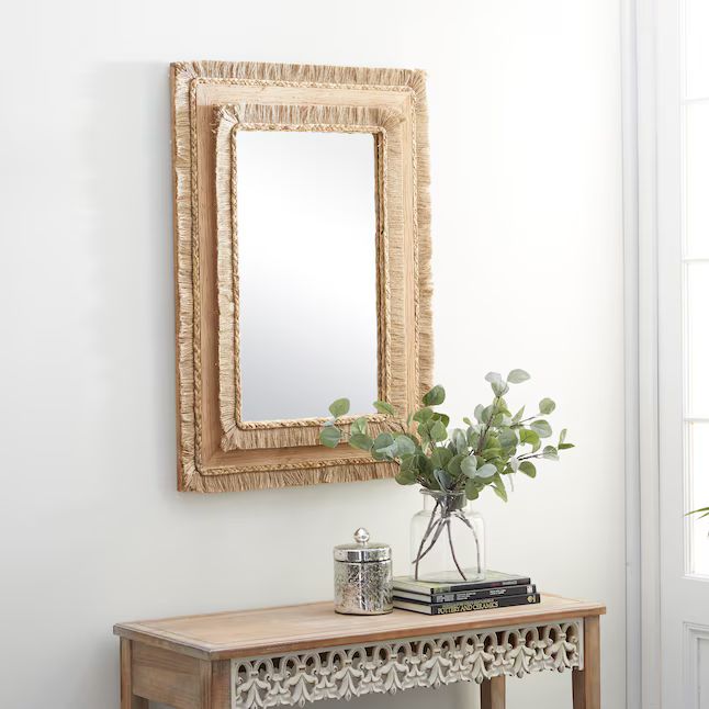 Grayson Lane 26-in W x 36-in H Brown Framed Wall Mirror | Lowe's