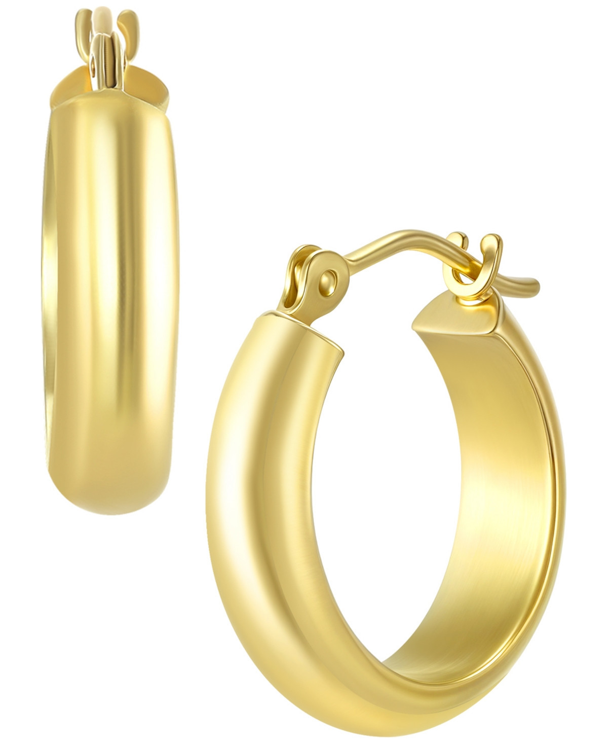 Macy's Wedding Band Polished Hoop Earrings in 18K Yellow Gold - Yellow Gold | Macy's