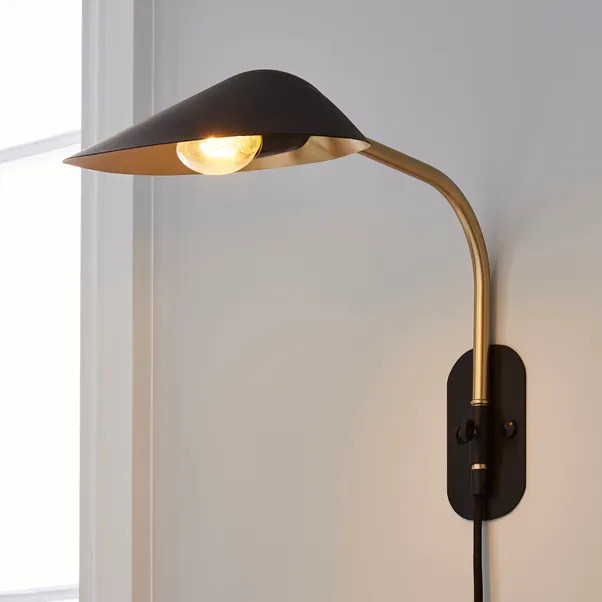 Savona Easy Fit Plug In Wall Light Black | Dunelm (migrated)