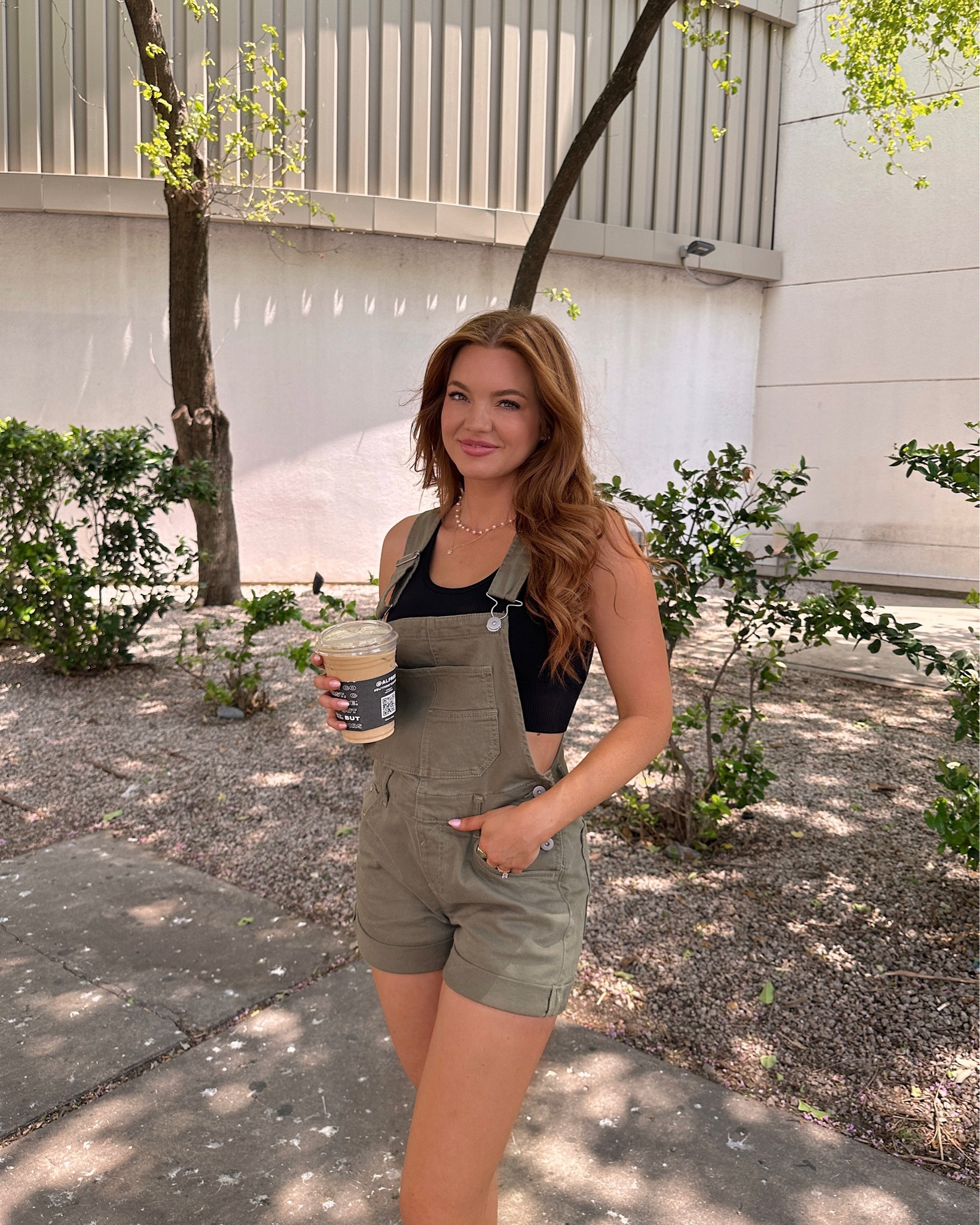 wearing an xs in my overalls. small in my sports bra. go up half a size in the sandals  