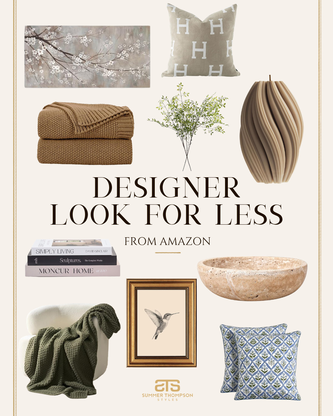 Designer vibes without the designer price tag, yes please! 🤍 From pillows, throws, and art pieces, these are all from Amazon and they look SO much more expensive than they are. The easiest way to elevate any space is through the little details.

#amazonhome #designerforlless #designerinspired #affordablehomedecor #homedecorinspo #pillowstyling #throwpillow #wallart #livingroomdecor #budgethomedecor #amazondecor 

 #LTKHome