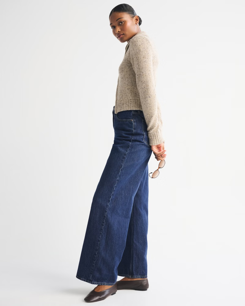 Women's Curve Love High Rise Wide Leg Jean | Women's Bottoms | Abercrombie.com | Abercrombie & Fitch (US)