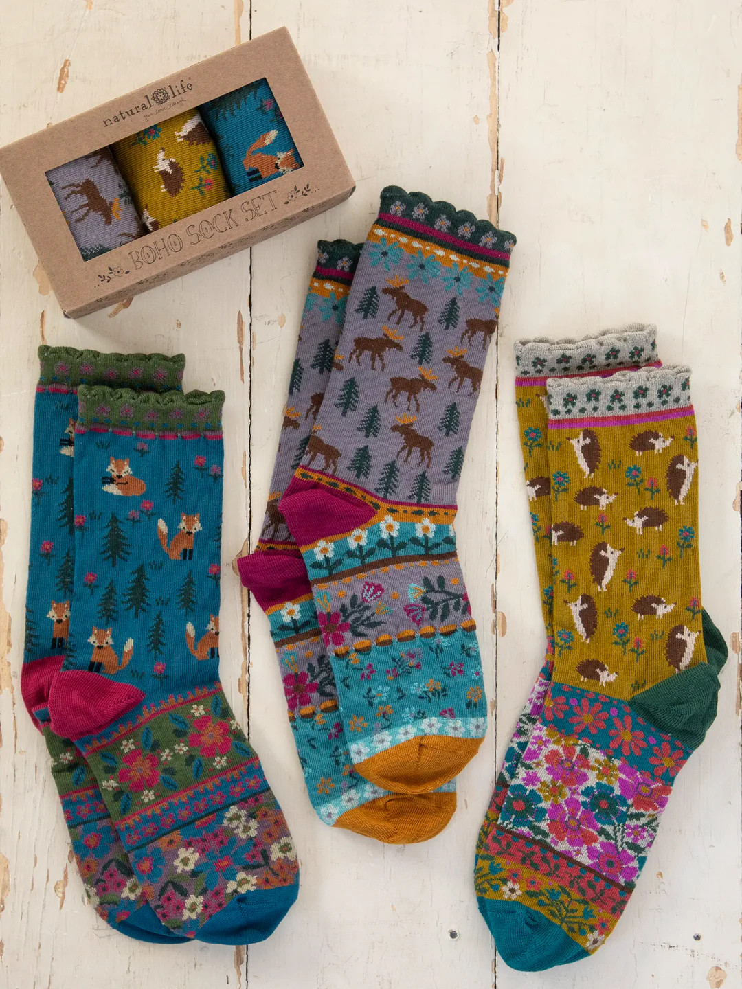 Boxed Boho Sock Set, Set of 3 | Natural Life