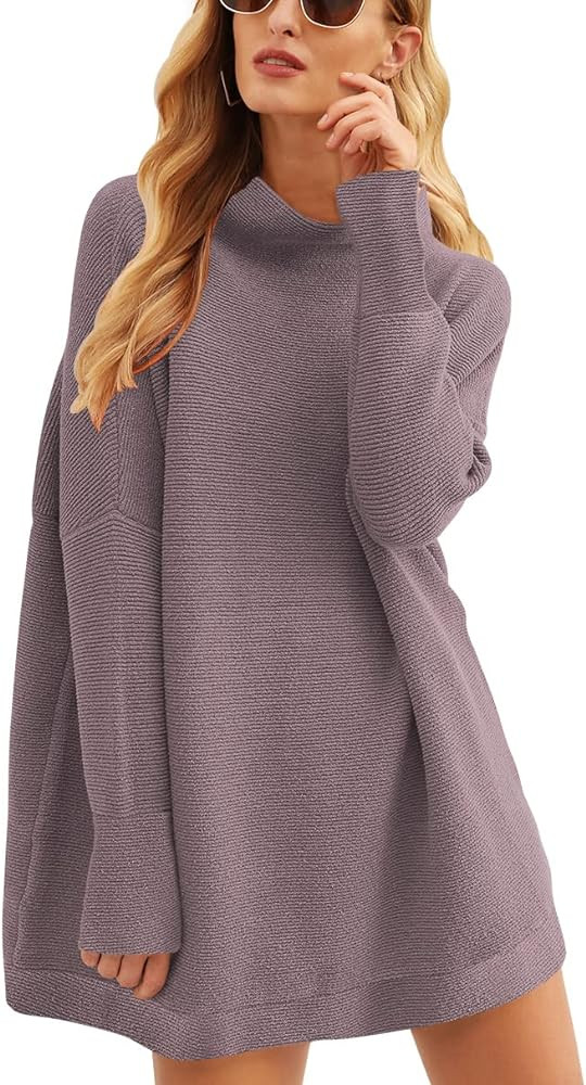 ANRABESS Women Oversized Casual Loose Turtleneck Long Sleeve Slouchy Baggy Knit Tunic Sweaters Pu... | Amazon (US)
