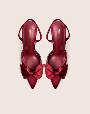 Public Desire Pepper bow detail slingback high heels in burgundy | ASOS | ASOS (Global)