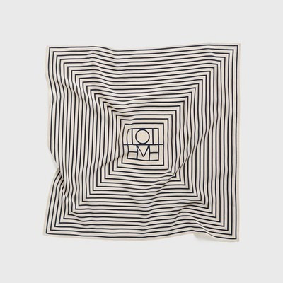 TOTEME San Remo Monogram Silk Scarf in Creme / Navy | eBay US