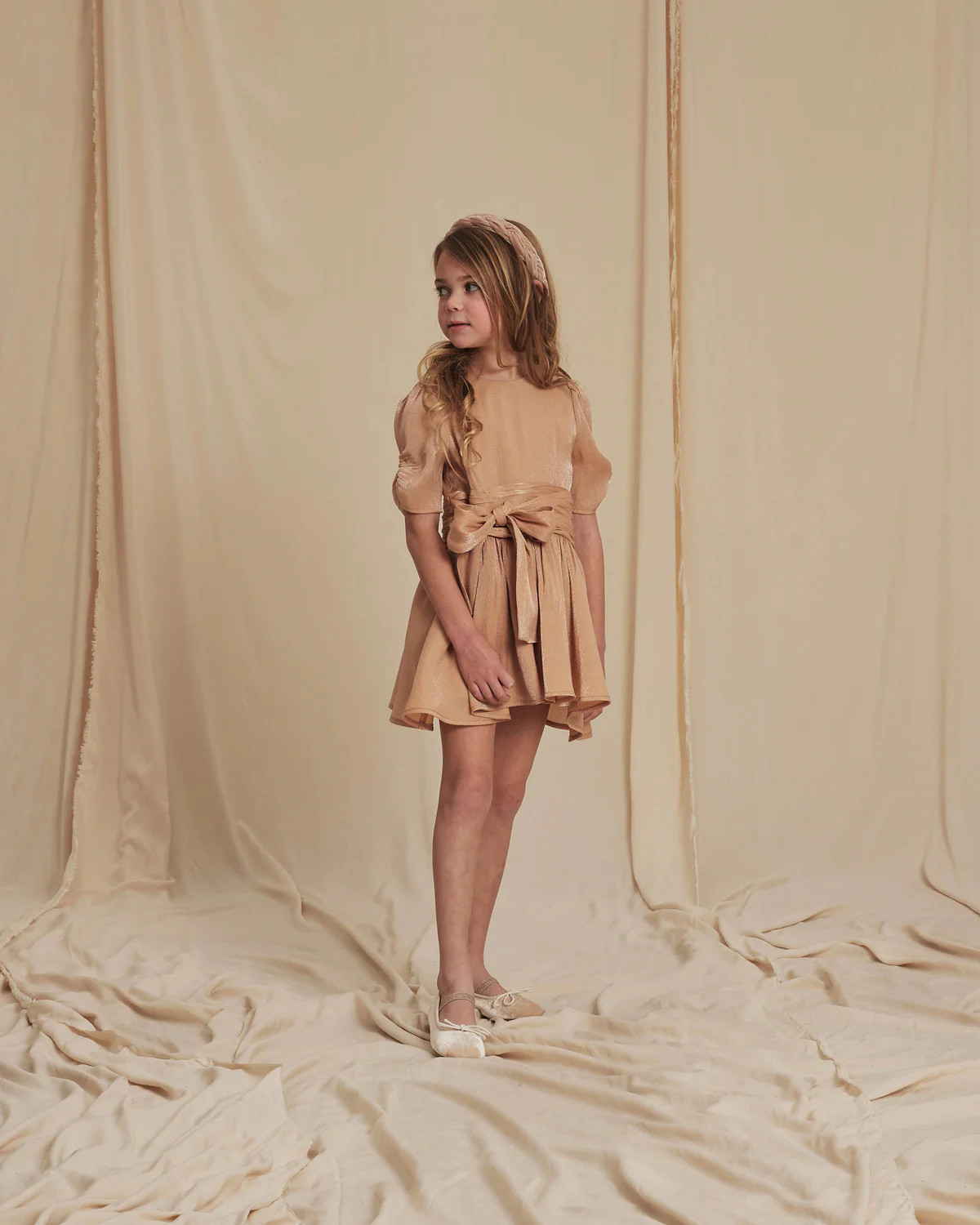 joesephine dress | metallic apricot | Noralee