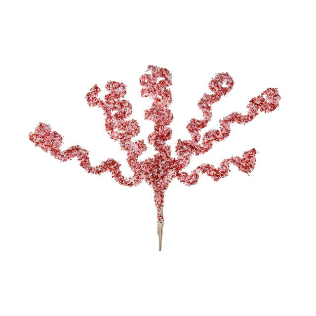 Red, White, Pink Curly Tinsel Christmas Clip Ornament, 8 in, by Holiday Time - Walmart.com | Walmart (US)