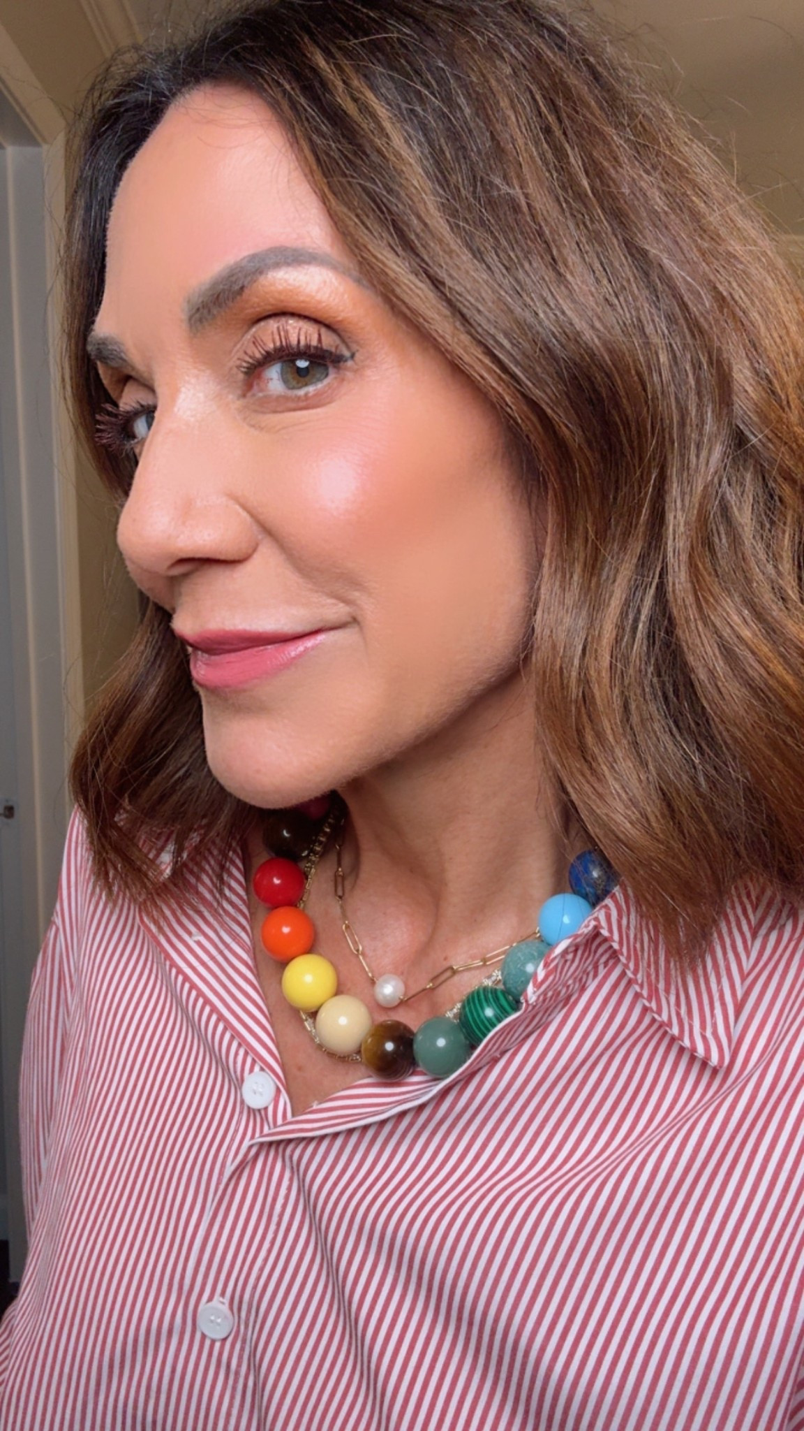 Blouse is part of a two piece set and wear it all the time! Size small
Gumball Necklace use code courtney15

#LTKootd #LTKFindsUnder100 #LTKPetite