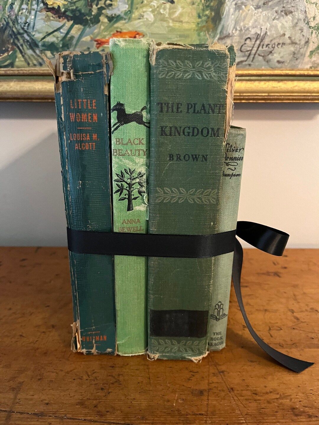 Set of 4 Green Books for Vintage Displays | Etsy (US)