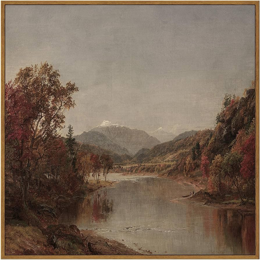 ARPEOTCY Square Vintage Framed Canvas Wall Art, 20x20in Fall Large Natural Scenery Wall Decor for... | Amazon (US)