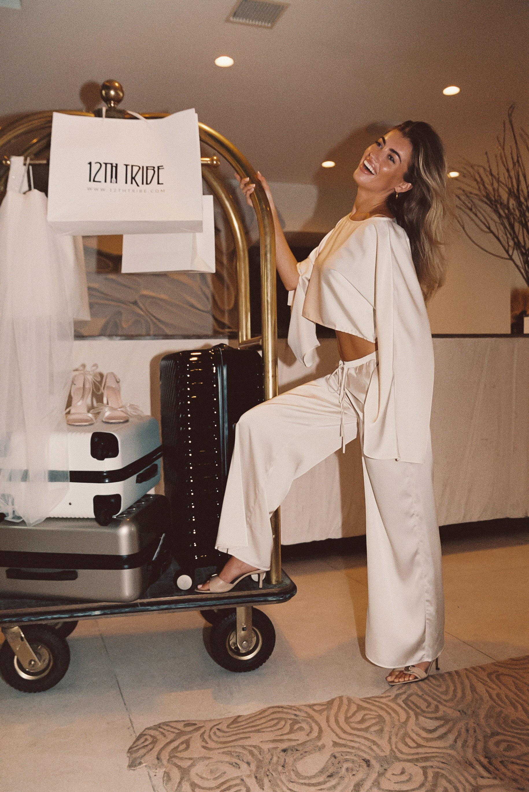Clear Breeze Cream Satin Pants | 12th Tribe