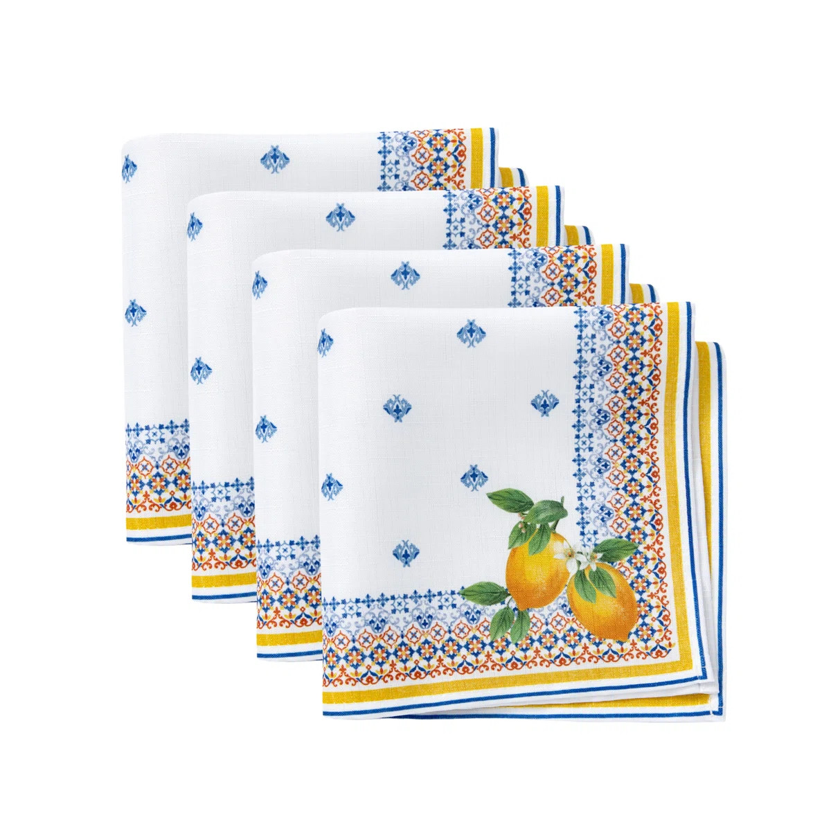 Ariatna Capri Lemon Double Border Napkin (Set of 4) | Wayfair North America