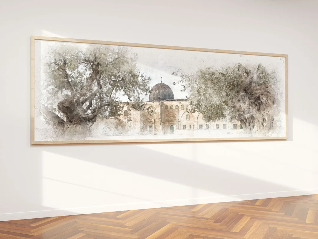 Limited Edition Palestine Wall Art: Al-aqsa Mosque With Olive Trees - Etsy | Etsy (US)