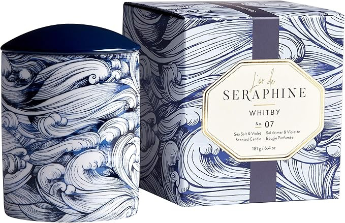 L'or de Seraphine Premium Scented Candle in Designer Ceramic Jar with Gift Box, Whitby Design, Fr... | Amazon (US)