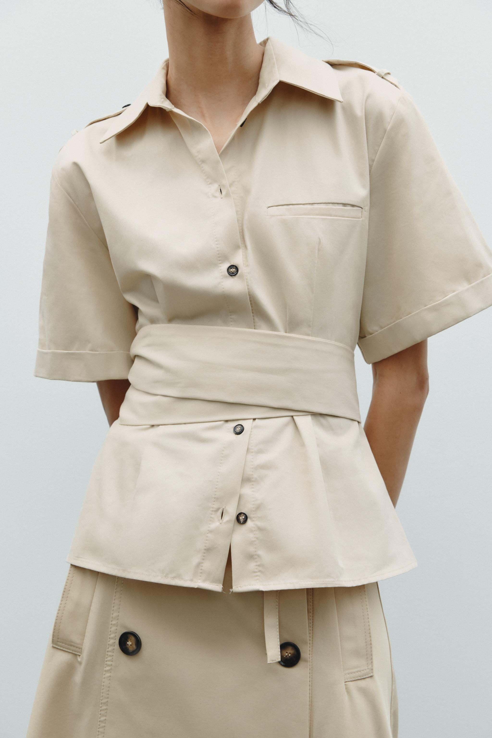 BELTED TAB SHIRT | Zara US